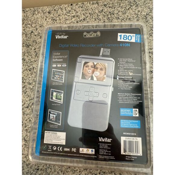 Vivitar DVR410N Digital Video Recorder Camera Silver NEW Sealed 180° Screen Flip - Picture 2 of 3